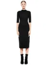Alice And Olivia Delora Fitted Midi Dress In Black In Black
