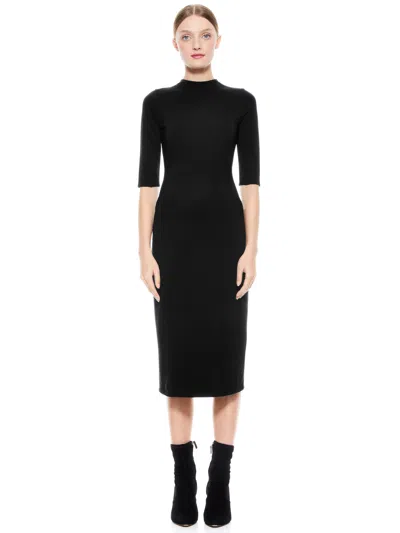 Alice And Olivia Delora Midi Dress In Black