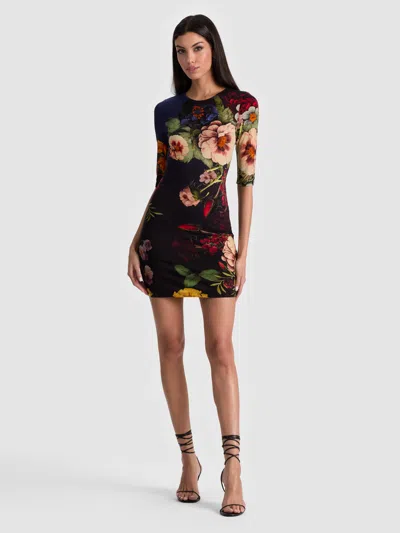 Alice And Olivia Delora Mini Dress In Multi