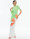 Alice And Olivia Delora Floral Color Block Maxi Dress In Green