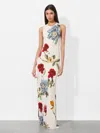 Alice And Olivia Alice + Olivia Julietta Floral Satin Slipdress In White