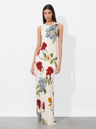 ALICE AND OLIVIA DELORA OPEN BACK MAXI DRESS