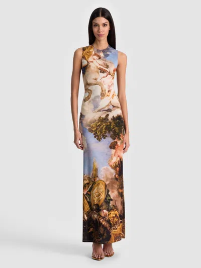 Alice And Olivia Open Back Sleeveless Maxi Dress In Neutral