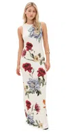 Alice And Olivia Delora Open Back Maxi Dress Provence Floral Lg