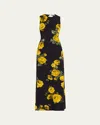 Alice And Olivia Delora Rosehips Open-back Sleeveless Maxi Dress In Multi