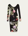 Alice And Olivia Delora Scoop-neck Ankle Dress In Black