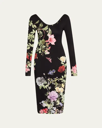 Alice And Olivia Delora Scoop-neck Ankle Dress