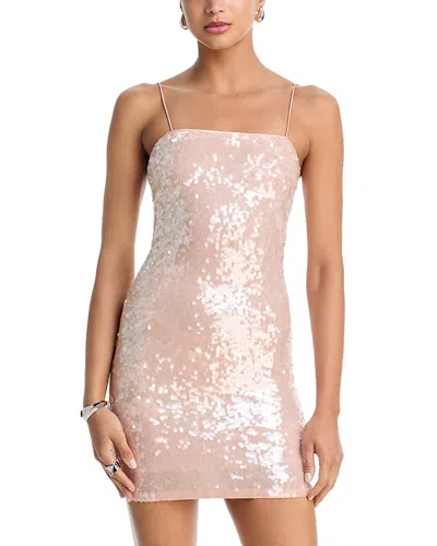 Alice And Olivia Delora Sequin Mini Dress In Pink