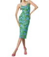 Alice And Olivia Delora Spaghetti Strap Midi Dress In Spring Paisley Palace Blue In Multi