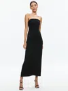 Alice And Olivia Delora Strapless Midi Dress In Black