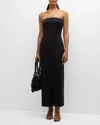 Alice And Olivia Delora Strapless Midi Dress In Black