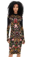 Alice And Olivia Delora Turtleneck Midi Dress Evermine In Multi