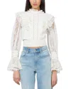 Alice And Olivia Delpha Silk-trim Top In White