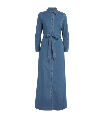 Alice And Olivia Denim Chassidy Maxi Dress In Blue