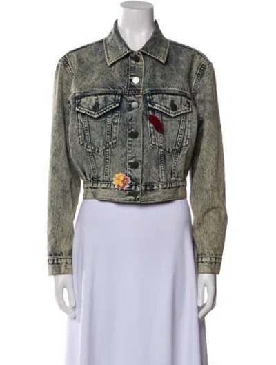 Pre-owned Alice And Olivia Denim Jacket In Blue