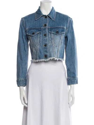 Pre-owned Alice And Olivia Denim Jacket In Blue