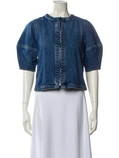 Pre-owned Alice And Olivia Denim Jacket In Blue