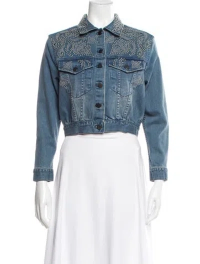 Pre-owned Alice And Olivia Denim Jacket In Blue
