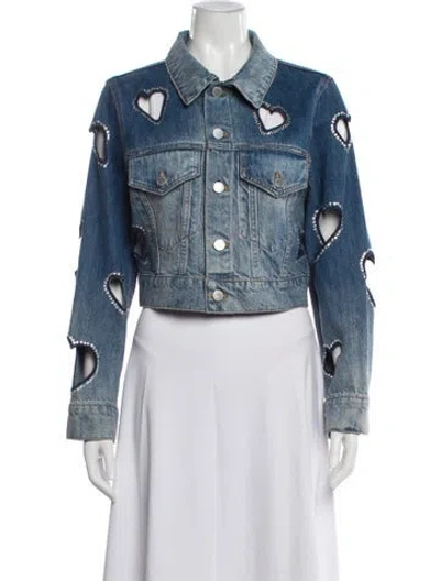 Pre-owned Alice And Olivia Denim Jacket In Blue
