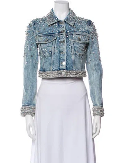 Pre-owned Alice And Olivia Denim Jacket In Blue