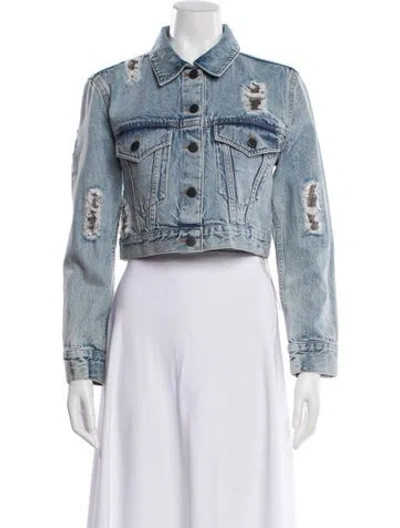 Pre-owned Alice And Olivia Denim Jacket In Blue