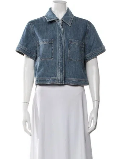Pre-owned Alice And Olivia Denim Jacket In Blue