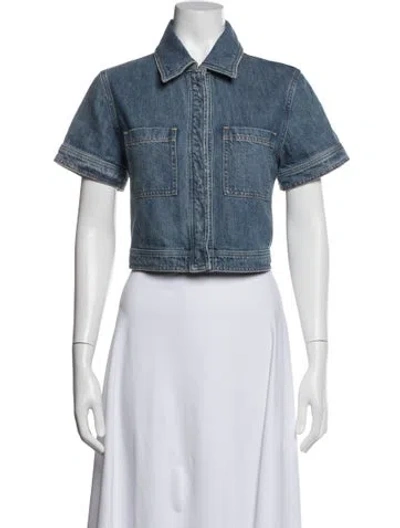 Pre-owned Alice And Olivia Denim Jacket In Blue