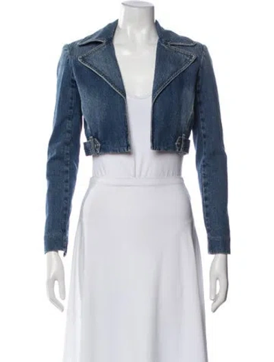 Pre-owned Alice And Olivia Denim Jacket In Blue