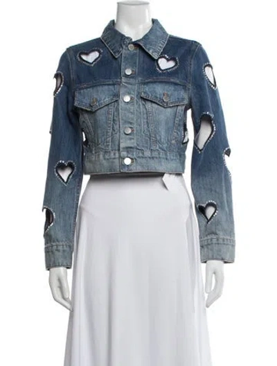 Pre-owned Alice And Olivia Denim Jacket In Blue