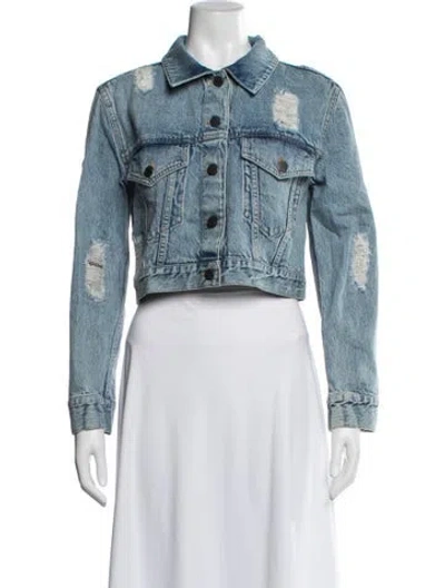Pre-owned Alice And Olivia Denim Jacket In Blue