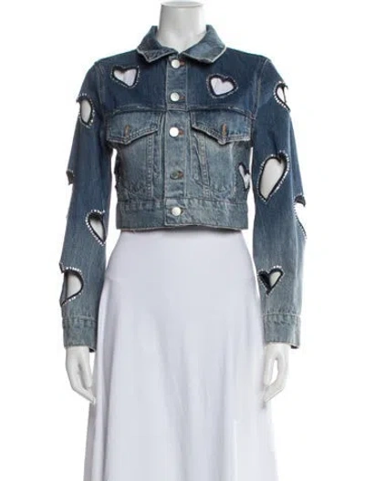 Pre-owned Alice And Olivia Denim Jacket In Blue