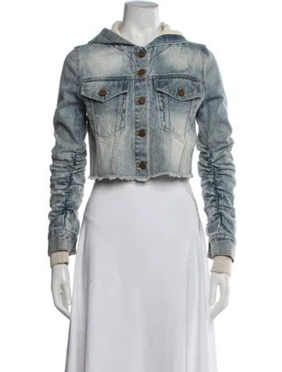 Pre-owned Alice And Olivia Denim Jacket In Blue