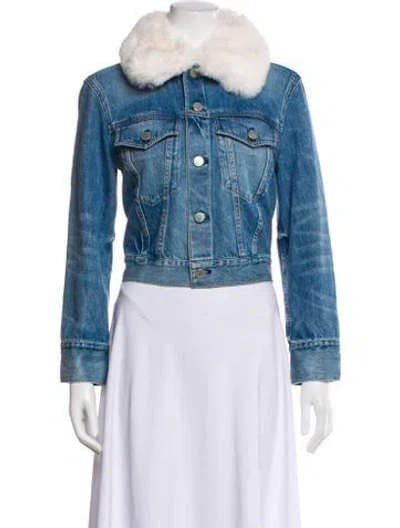 Pre-owned Alice And Olivia Denim Jacket In Blue