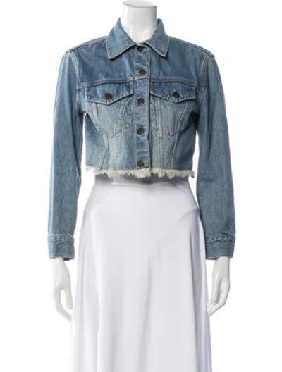 Pre-owned Alice And Olivia Denim Jacket In Blue