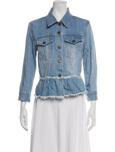 Pre-owned Alice And Olivia Denim Jacket In Blue