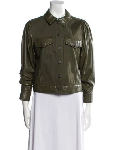 Pre-owned Alice And Olivia Denim Jacket In Green