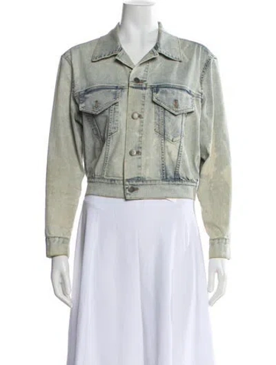 Pre-owned Alice And Olivia Denim Jacket In Green