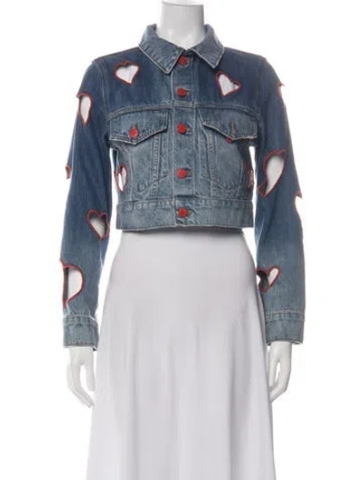 Pre-owned Alice And Olivia Denim Jacket In Green