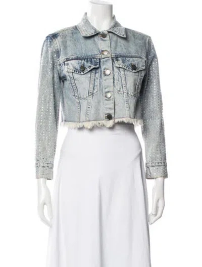 Pre-owned Alice And Olivia Denim Jacket In Grey