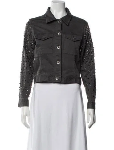Pre-owned Alice And Olivia Denim Jacket In Grey