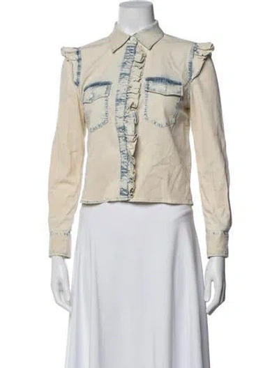 Pre-owned Alice And Olivia Denim Jacket In Neutrals