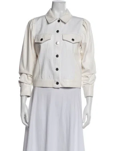 Pre-owned Alice And Olivia Denim Jacket In Neutrals