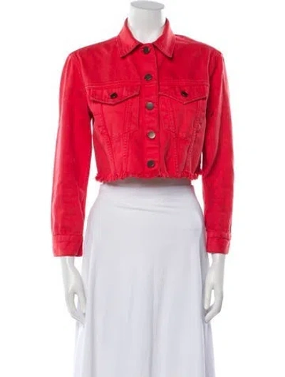 Pre-owned Alice And Olivia Denim Jacket In Pink