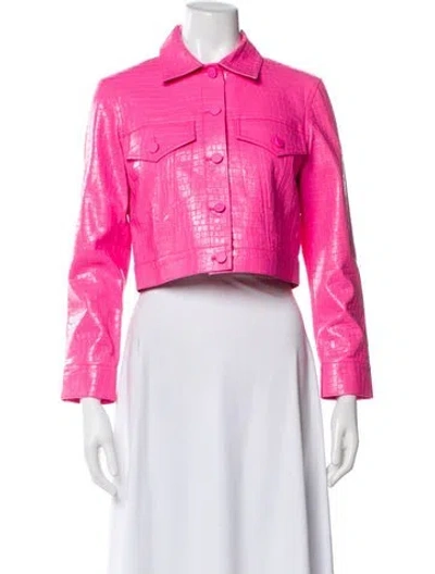 Pre-owned Alice And Olivia Denim Jacket In Pink