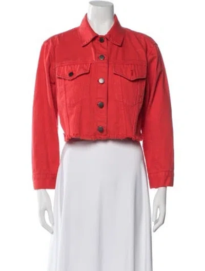 Pre-owned Alice And Olivia Denim Jacket In Pink