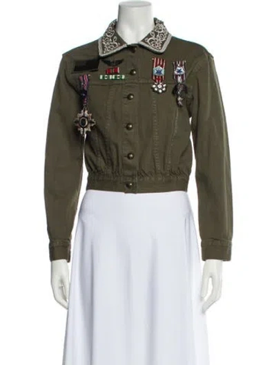 Pre-owned Alice And Olivia Denim Jacket W/ Tags In Green