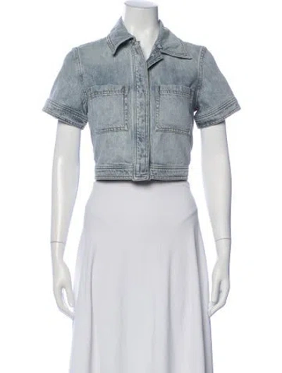 Pre-owned Alice And Olivia Denim Jacket W/ Tags In White