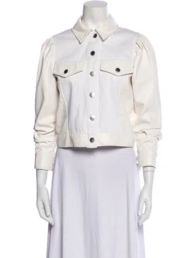 Pre-owned Alice And Olivia Denim Jacket In White
