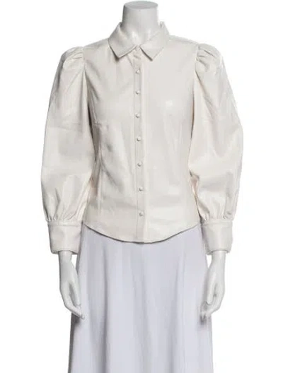 Pre-owned Alice And Olivia Denim Jacket In White