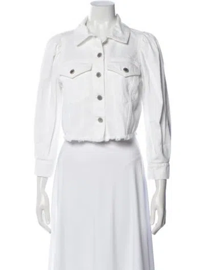 Pre-owned Alice And Olivia Denim Jacket In White